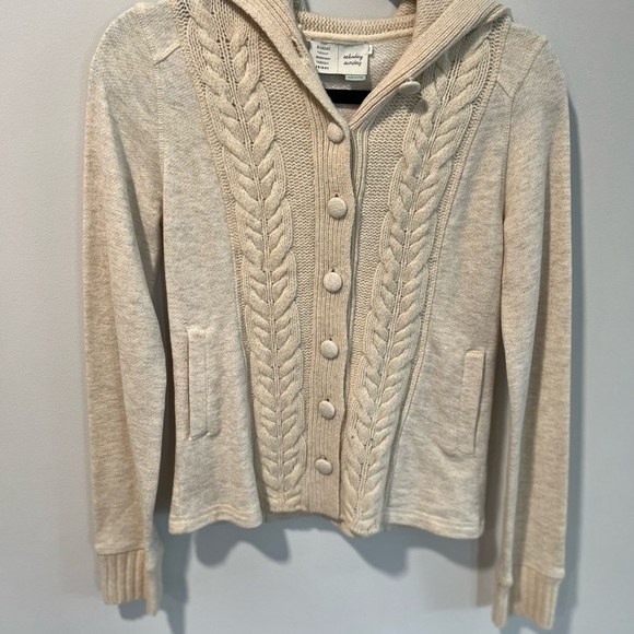 Anthropologie Saturday Sunday Cream Colored Cable Knit Cardigan - Picture 9 of 11
